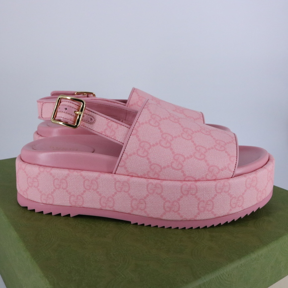 Gucci 38 Candy Pink GG supreme Platform Y2K Chunky Platforms E787 - Picture 8 of 15